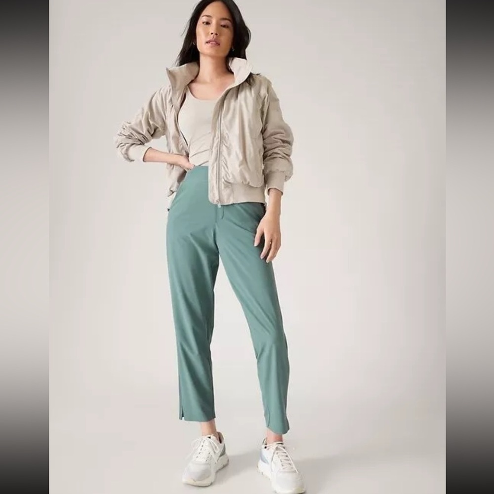 Athleta Brooklyn Mid Rise Ankle Pant Green Size 10 Athletic Leisure Pant New - Picture 5 of 10